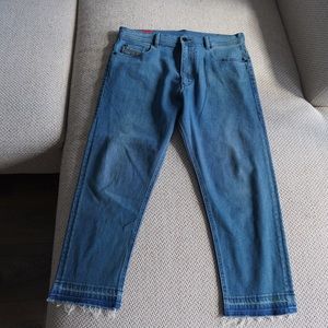 Diesel Men’s Straight Jeans in Medium Blue Wash